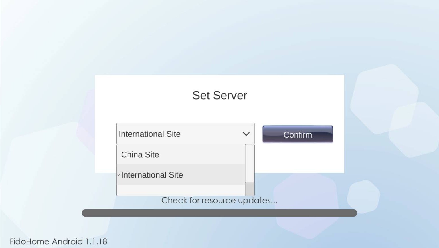 Reference screen for: Select the correct server