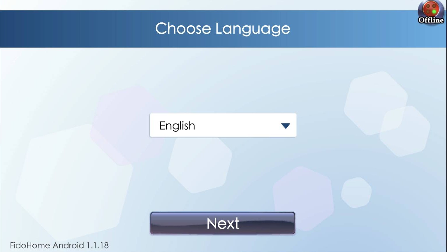 Reference screen for: Choose the app display language