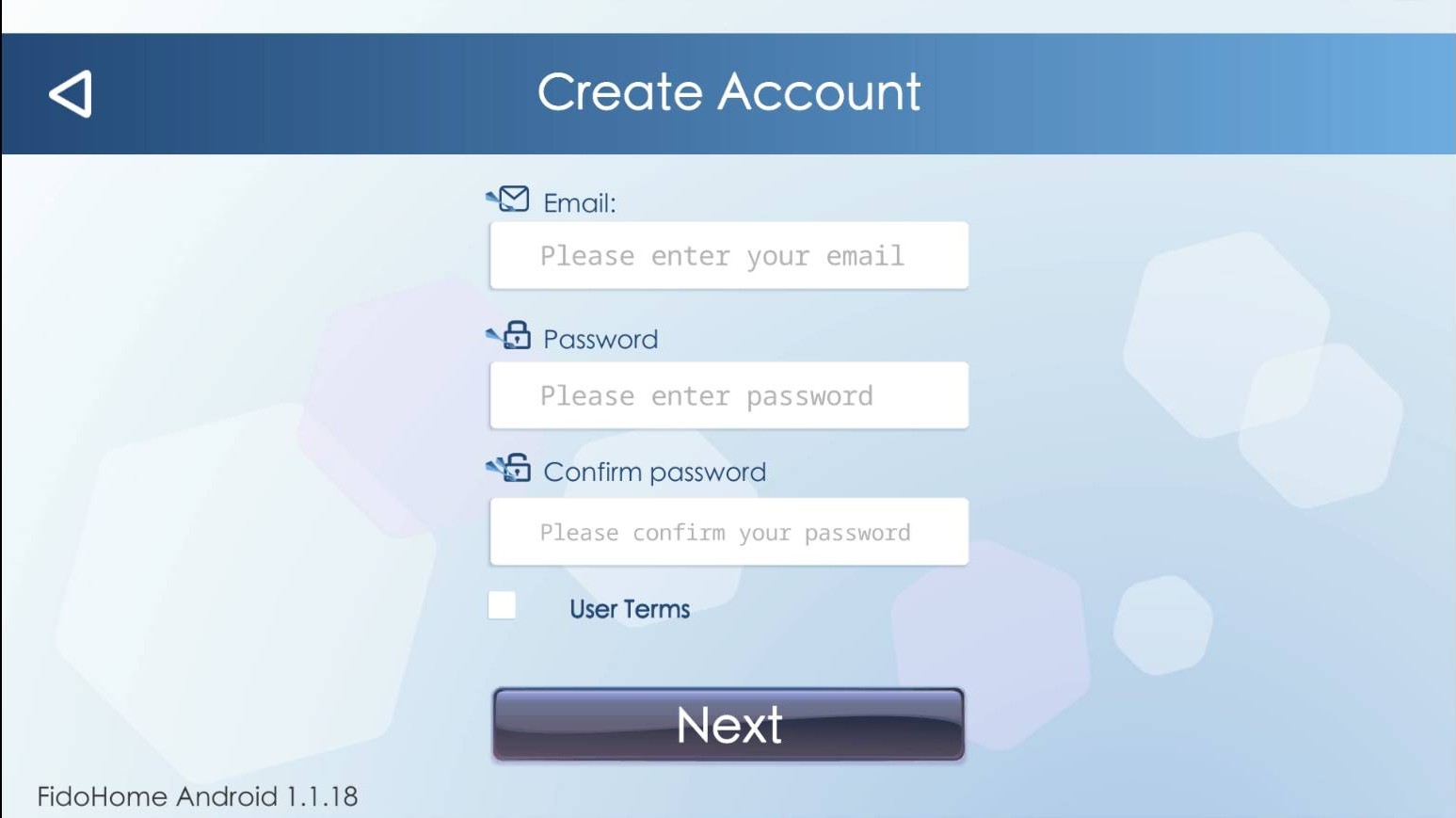 Reference screen for: Create your sign-in credentials