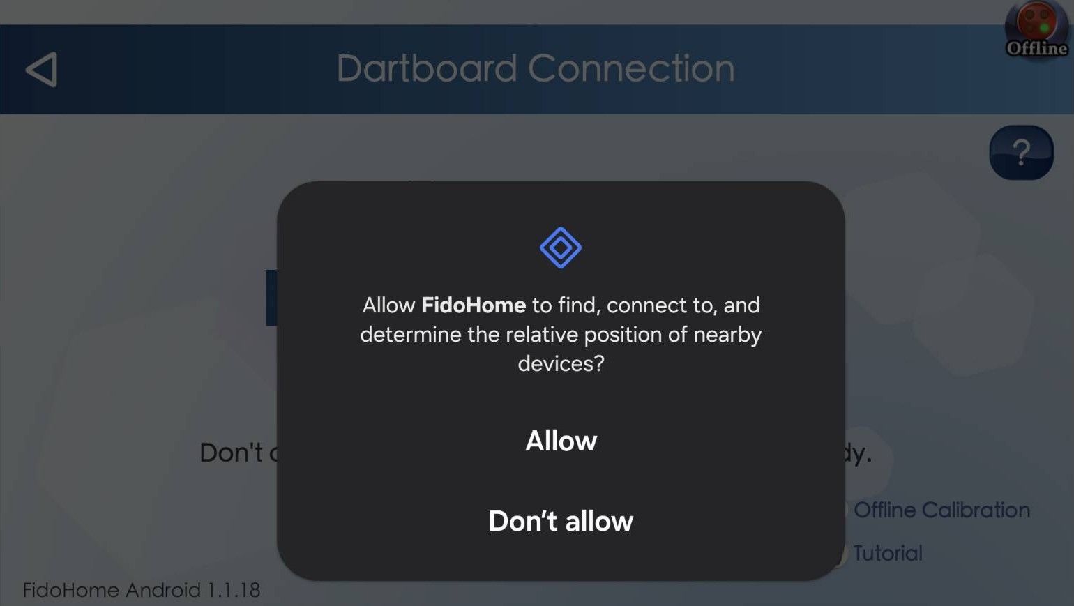 Reference screen for: Allow the connection permission