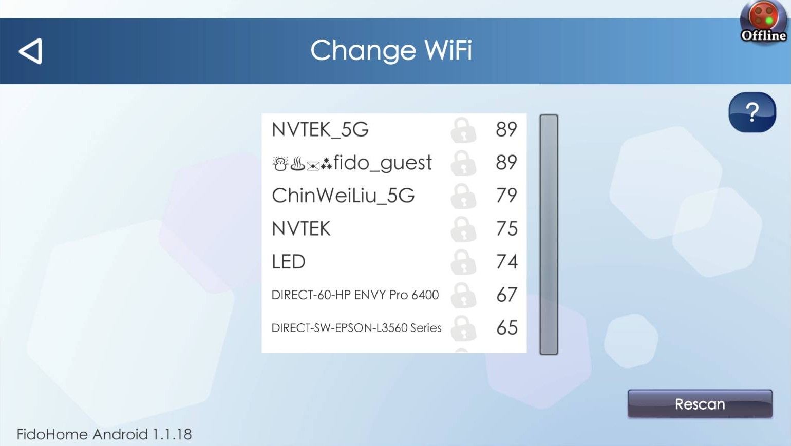 Reference screen for: Select the same Wi-Fi used in Step 2