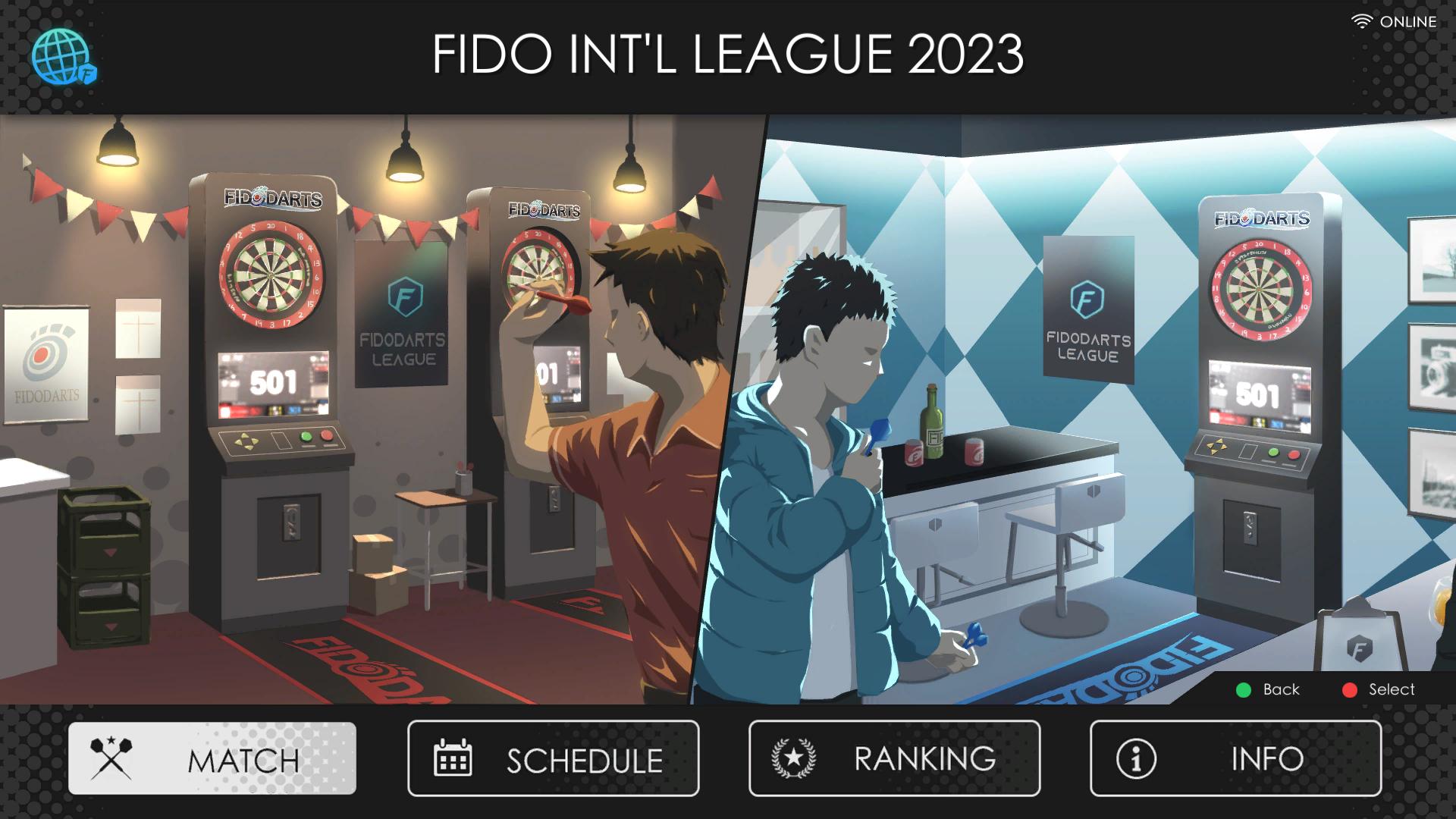 FidoDarts LEAGUE Bildschirm