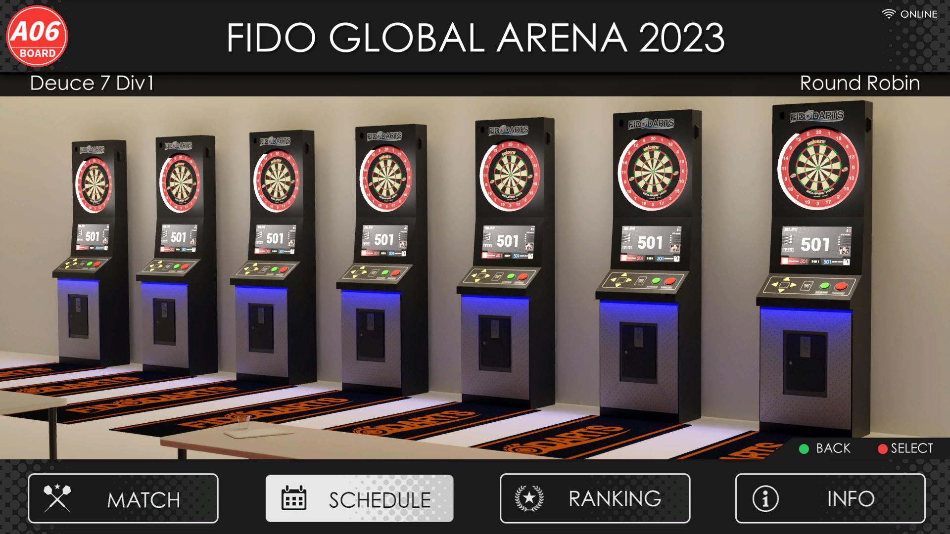 FidoDarts Turnier-Lobby-Bildschirm